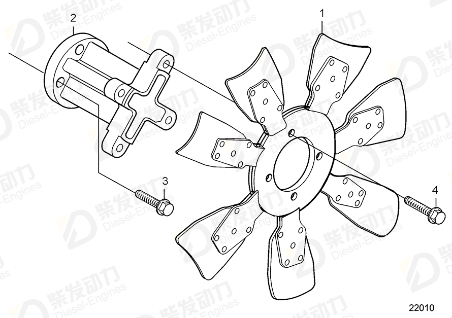 沃尔沃 风扇轮毂 20506118 图纸